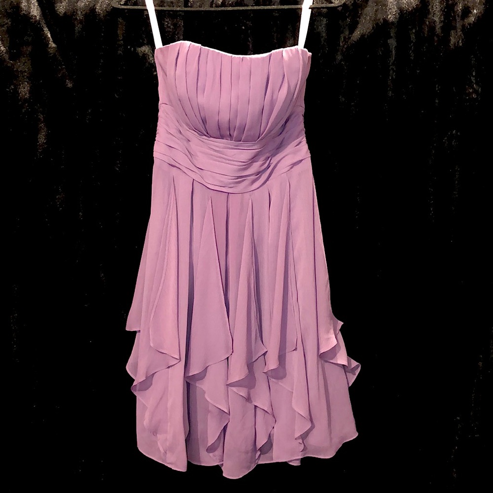 Short Strapless Chiffon Dress